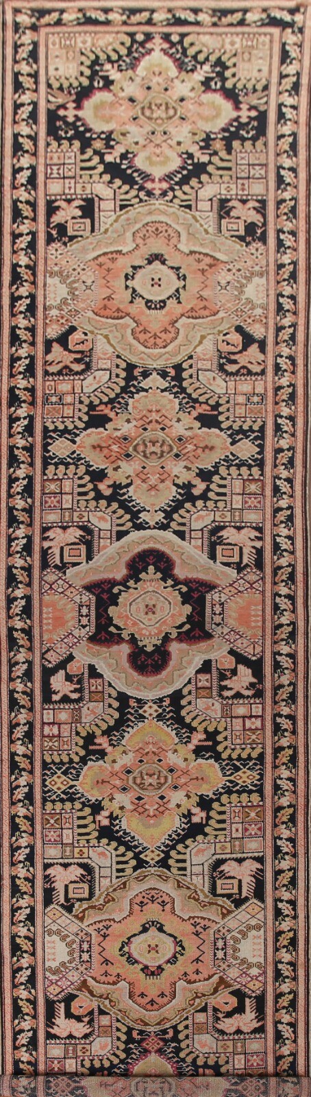 Pre-1900 Antique Russian Karabagh Vegetable Dye Handmade Long Runner Rug 4x19 ft gallery