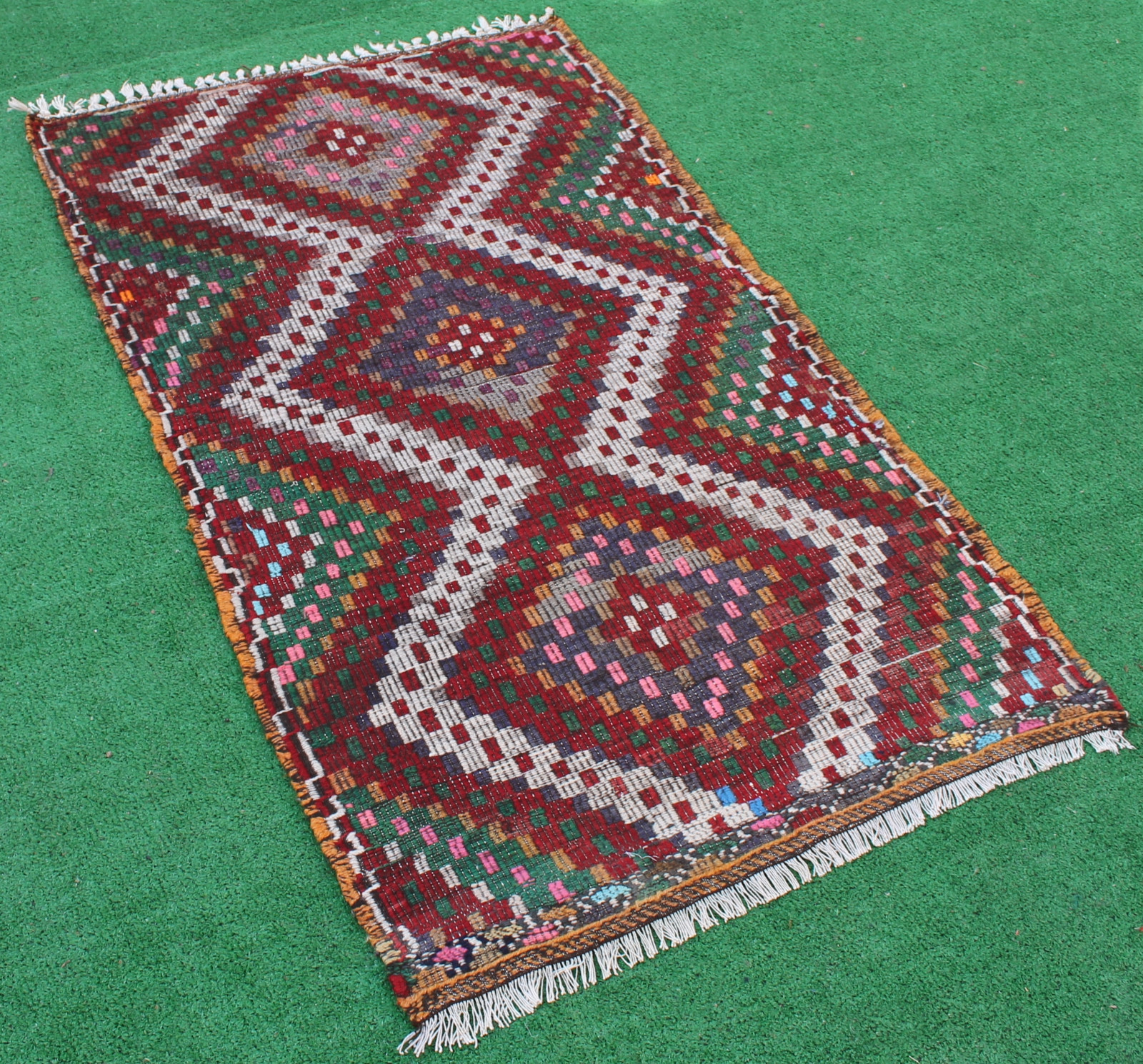 Turkish Kilim Rug 34''x56'' Hand Woven Konya Cicim Kilim 87x144cm Area Rug gallery