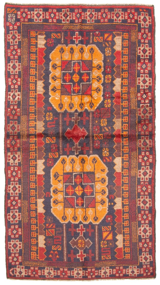 Vintage Traditional Hand-Knotted Area Rug 3'4" x 6'2" Oriental Wool Carpet