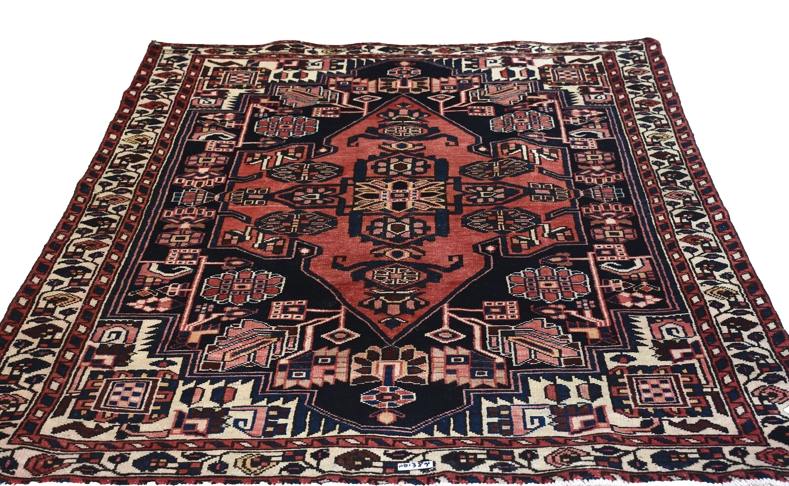 Vintage Tribal Medallion Turkish 4' 4" x 6' 4" Red Hand Knotted Area Rug gallery