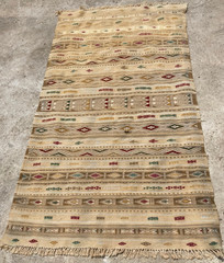 Vintage Traditional Handmade Turkish Rustic Flat Wool Kilim Floor Rug 141×76 cm