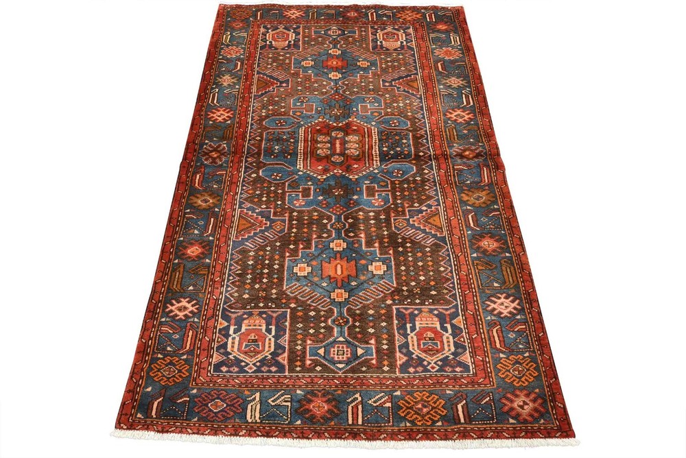 Vintage Tribal Oriental 4’2” x 6’9” Brown Wool Traditional Hand-Knotted Area Rug