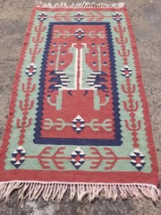 Vintage Traditional Handmade Turkish Wool Multicolor Kilim 3.3×1.9 ft
