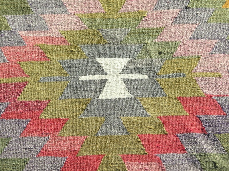 Area Rugs, Turkish Kilim Wool, Handmade Floor Carpet Large Teppich Tapi 76"x107" gallery