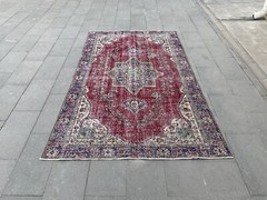 Oriental Vintage rug, Larger Rug , Turkish Rug, Handmade Rug, 5×9 Rug, Boho Rug