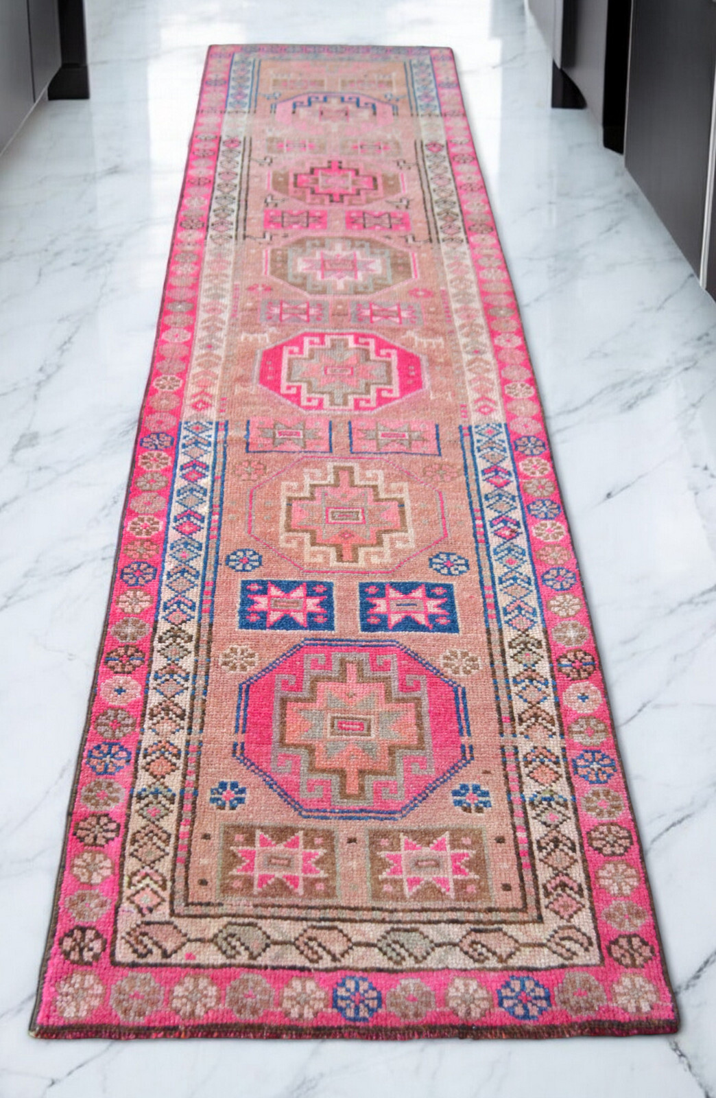 3x11 Runner Vintage Turkish Rug Hand Made Muted Hallway Rug Kitchen Decor Rug gallery