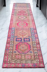 3×11 Runner Vintage Turkish Rug Hand Made Muted Hallway Rug Kitchen Decor Rug