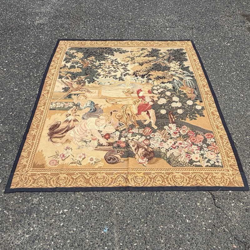 WALL HANGING FRENCH OR BELGIUM DESIGN TAPESTRY WOVEN EUROPEAN RUG gallery