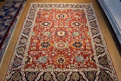 Top Quality 8X10 Handmade Oriental rug, MAHAL Design RUST blue vegetable dye