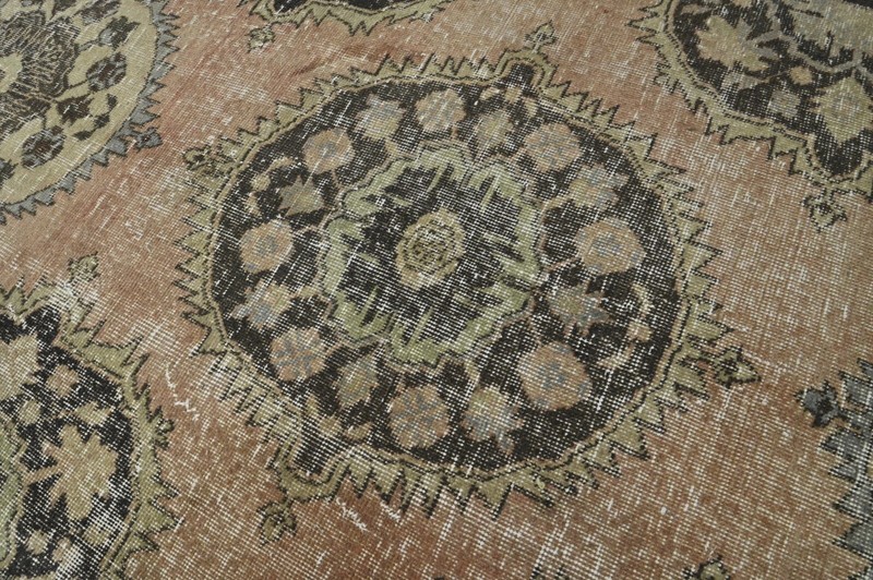 Vintage Turkish Runner Rug 3x12ft BROWN Handmade Anatolian Oushak Hallway Wool gallery