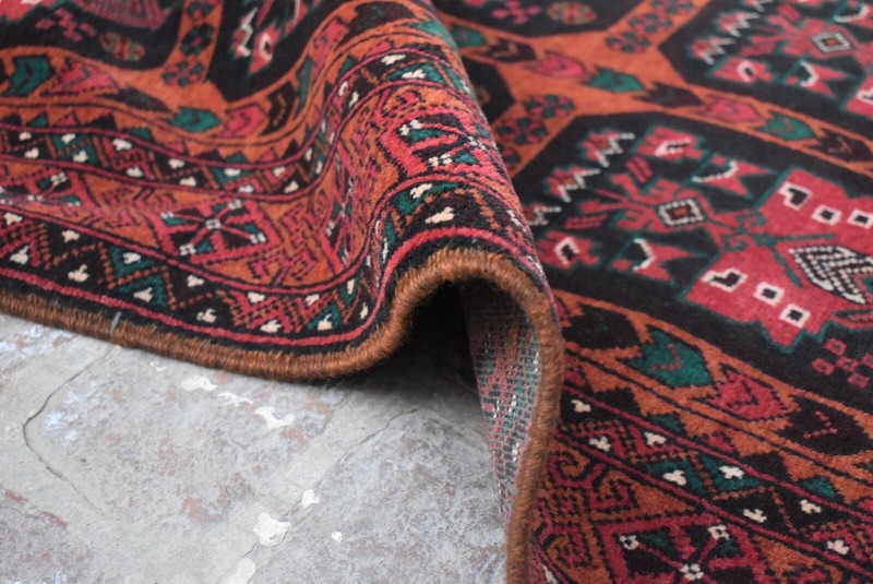 4'6" x 7'7" Vintage Hand Knotted Afghan Tribal Baluchi Turkish Wool Area Rug 5x7 gallery