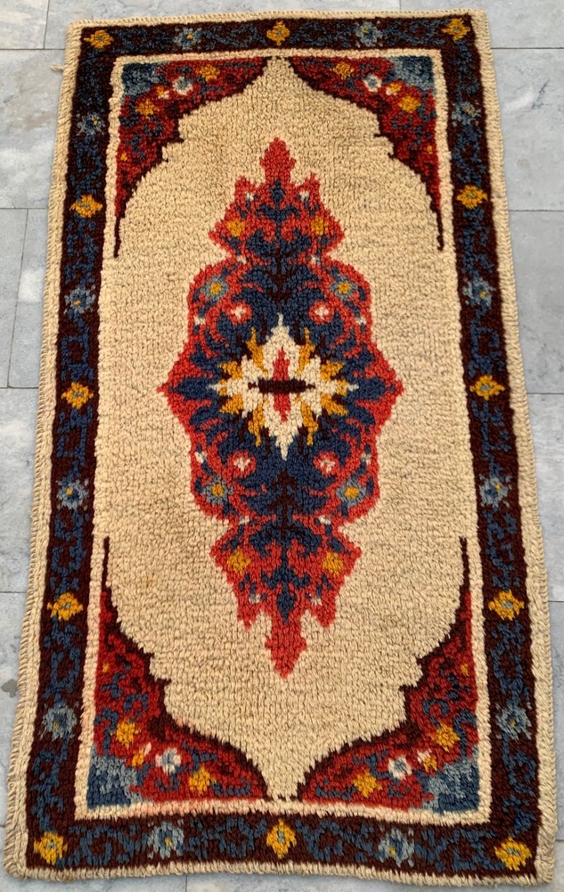 Vintage Mid-Century Scandinavian: Long-Pile Rya Shags, Traditional Rug (2x4 ft.)