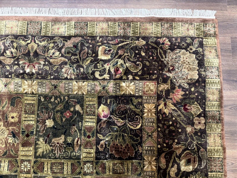 Indo Per'sian Rug 8.6 x 12 Panel Design Vintage Soft Wool Pile Multicolor gallery
