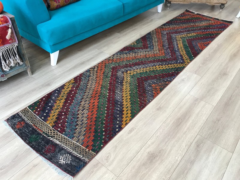 Kitchen rug, Hallway rug, Entry rug, Handmade rug, Vintage rug, Oushak rug gallery
