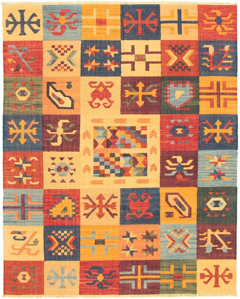 Vintage Hand Woven Area Rug 8'2" x 10'2" Traditional Wool Oriental Carpet