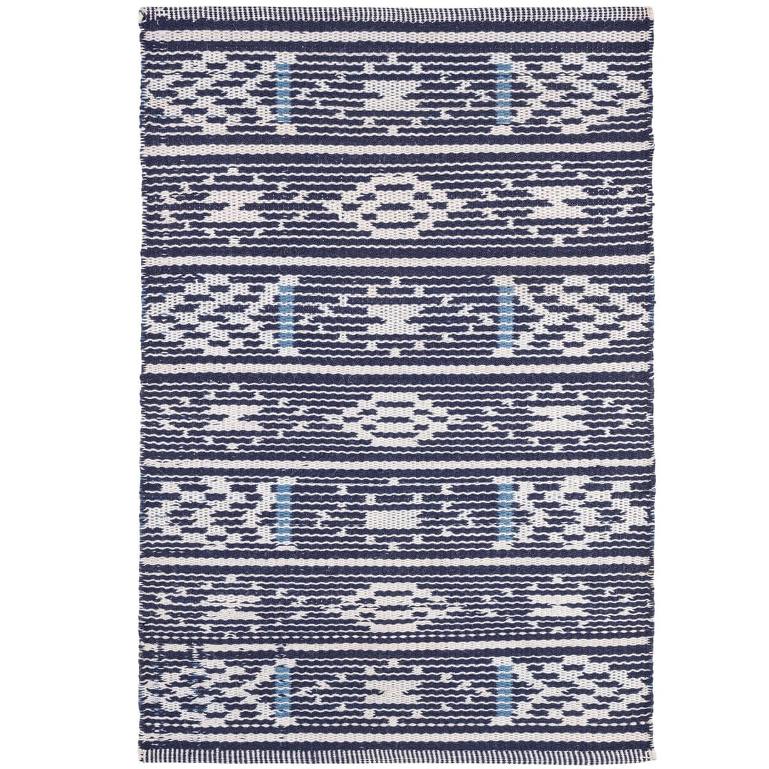 Blue HandWoven Wool Rug Dhurrie, Hand Braided Rug, Handwoven Indoor/Outdoor Rug gallery