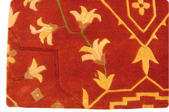 4x12' Vivid & Velvety Red Yak Wool High End Red Tibetan Wool & Silk Rug gallery