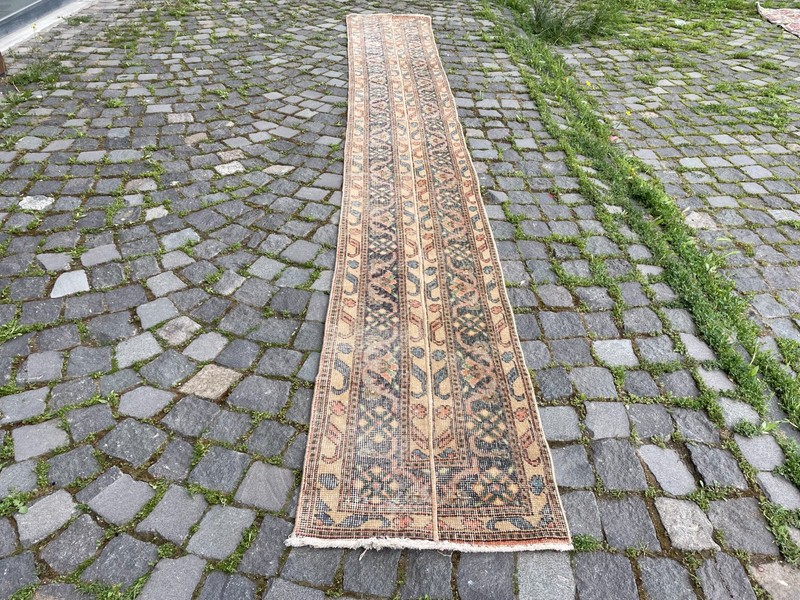 Bohemian Runner Rug, Turkish Vintage Rug, Handmade Wool Rug, 1,6 x 12, ft gallery