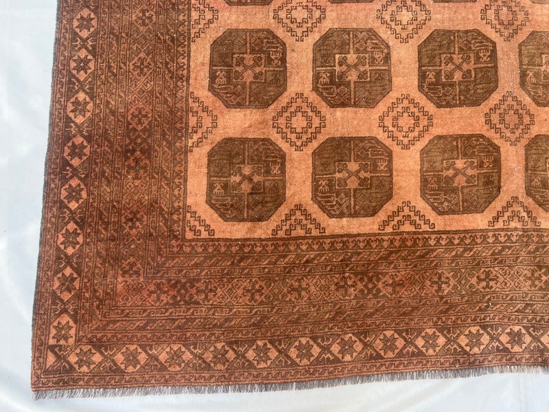 Antique Turkmen Rug 7'3x10ft Hand Knotted Tribal Terracotta Vintage Bedroom Rug gallery