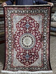 3×4 Ft 100% Mulberry Silk Handmade Rug 24×24 (576 KPSI) Signed Fine Art Carpet