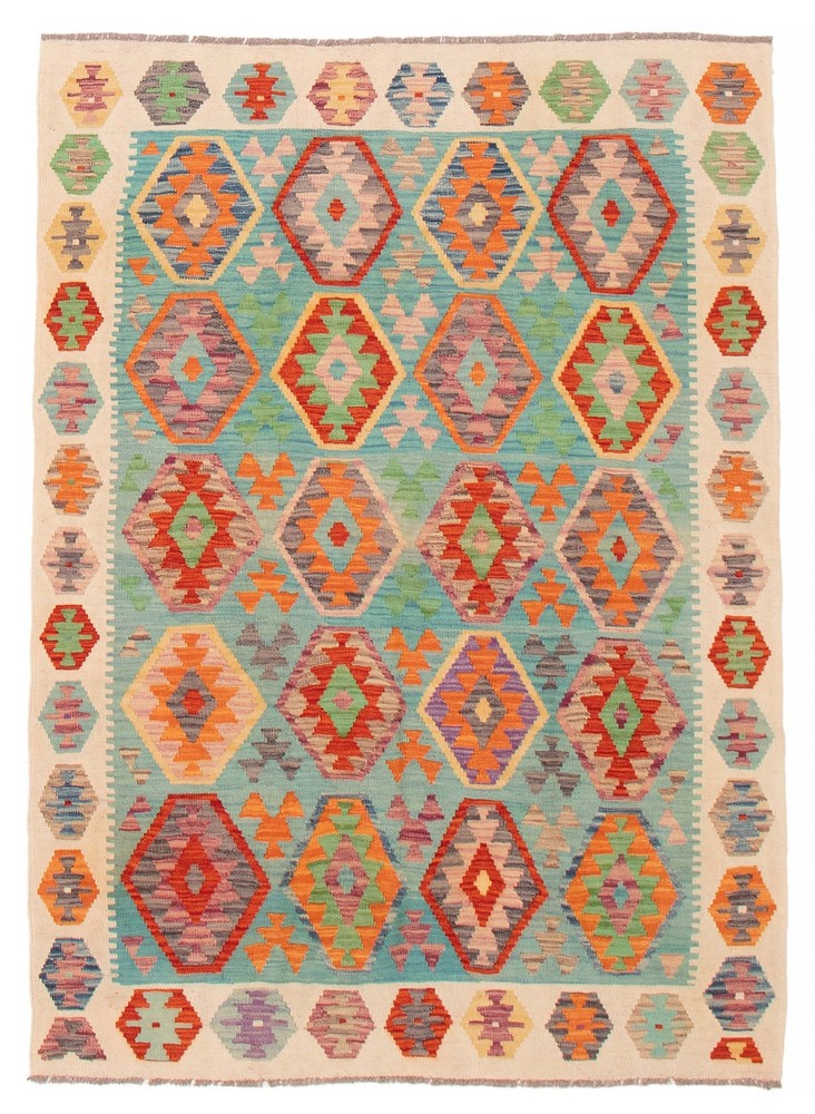 Vintage 4'11" x 6'7" Traditional Wool Hand Woven Oriental Area Rug
