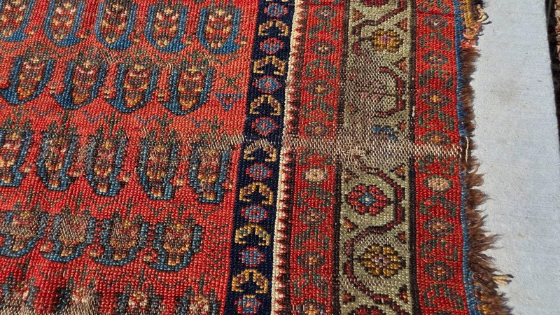 Antique Beshir Style Ersari Rug 58x42 Boteh Paisley Tribal Afghan Turkmen 1900s gallery