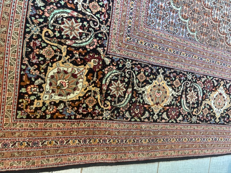 13x9.7 . HANDMADE RUG. CARPET . HAND MADE wool and silk gallery