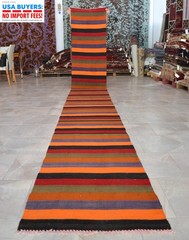 Striped Runner Rug Stair Tread Hand MADE Extra Long Kilim Rug – 2.4 x 18.10 Ft
