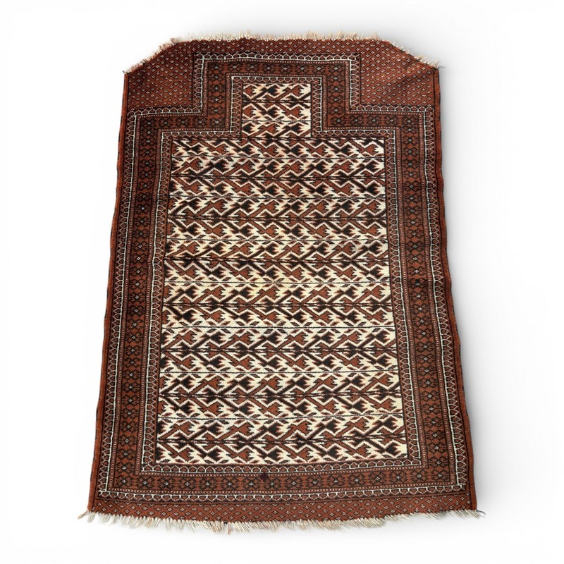 Afghan Turkmen Vintage Tribal Home decor Prayer Handmade Rug - 3'0 x 4'4 ft gallery