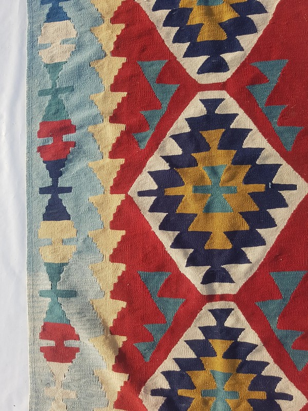Fine Vintage Traditional Hand Made Oriental Wool Multicolor Kilim 172x113cm gallery