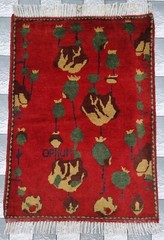 Afghan Tribal Handmade War Rug Area War Rug With Upium History Rug 80X60 CM