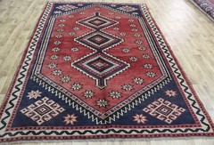 Qashqai Tribal Rug 290x195cm 9’6 x 6’5 Handmade Wool Carpet Red Geometric