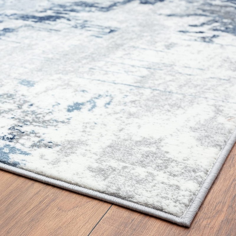 Contemporary Area Rug Blue Abstract Modern Rug Top Quality Carpets Premium Rugs gallery