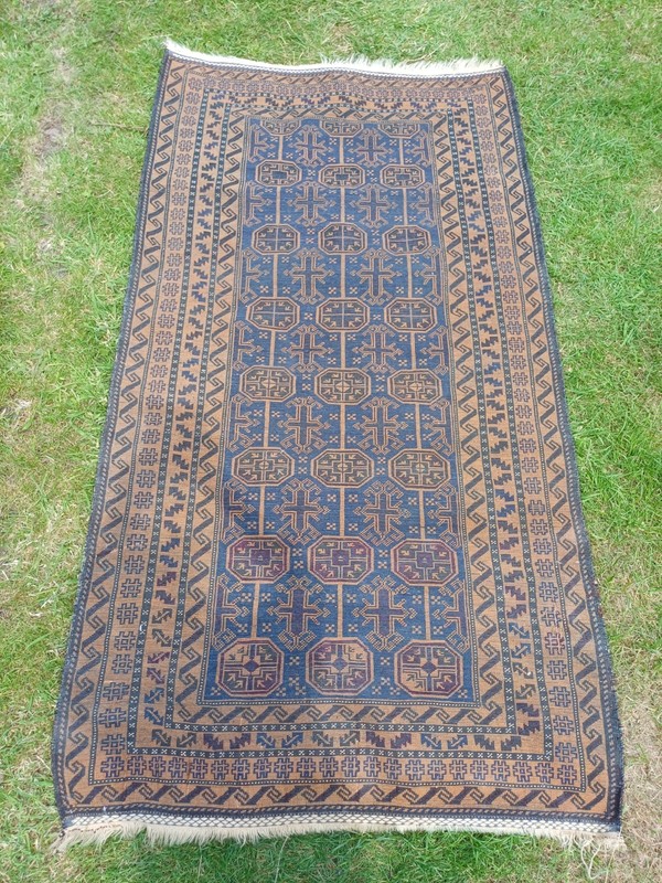 Vintage wool Afghan Balouch rug. Approximate size: 200 x 110cm gallery