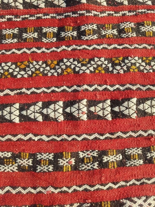 Fine Vintage Traditional Hand Made Oriental Wool Red Kilim Rug 173x113cm gallery
