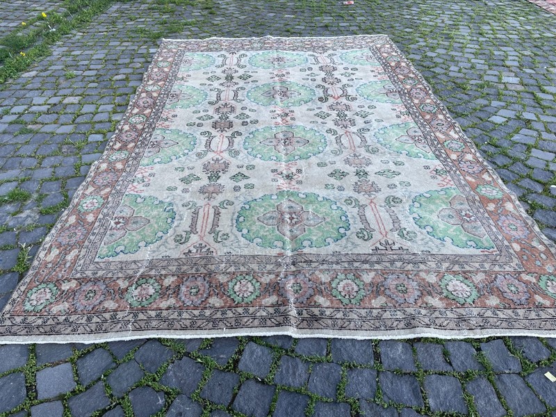 Bohemian Large Rug, Turkish Vintage Rug, Handmade Wool Rug, 6,5 x 10, ft gallery
