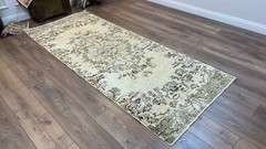 Hallway Rug, Soft Colors Carpet, 3.8 x 9.2 ft, Wool Runner Rug, Woven Runner Rug