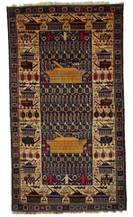 6,9×3,8 ft unique genuine old nomadic Afghan Warrug Afghanistan Kriegteppich NR2