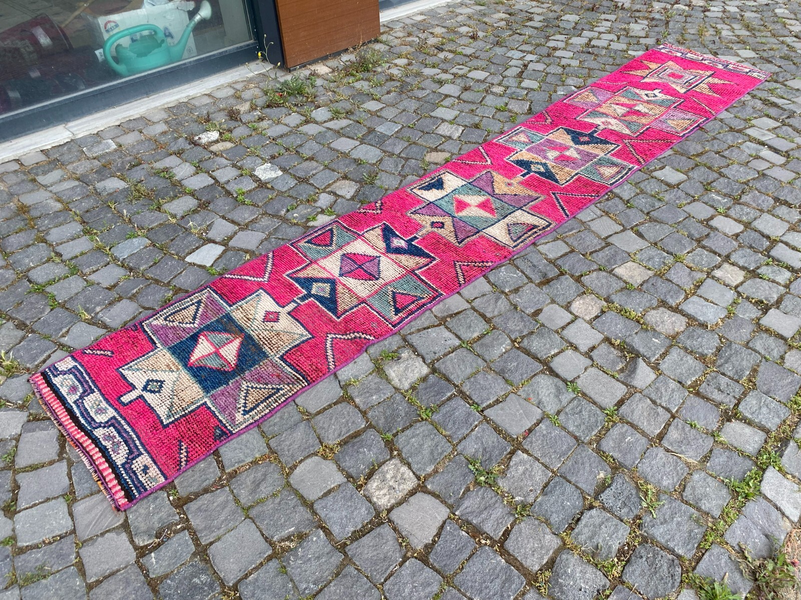 Bohemian rugs, Runner rug, Handmade, Turkish rug, Vintage, Wool | 1,8 x 11,2 ft gallery