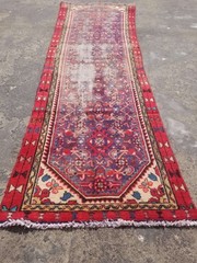 Distressed Vintage Handmade Bidjar Wool Multicolor Runner Rug 277x82cm