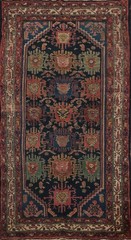 Pre-1900 Handmade Runner Antique Rug 3×7 Vegetable Dye Traditional Wool Carpet