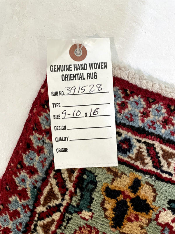 Antique Oriental Hand-Knotted Wool Area Rug Red/Navy Blue/Green 9'10" x 16' gallery