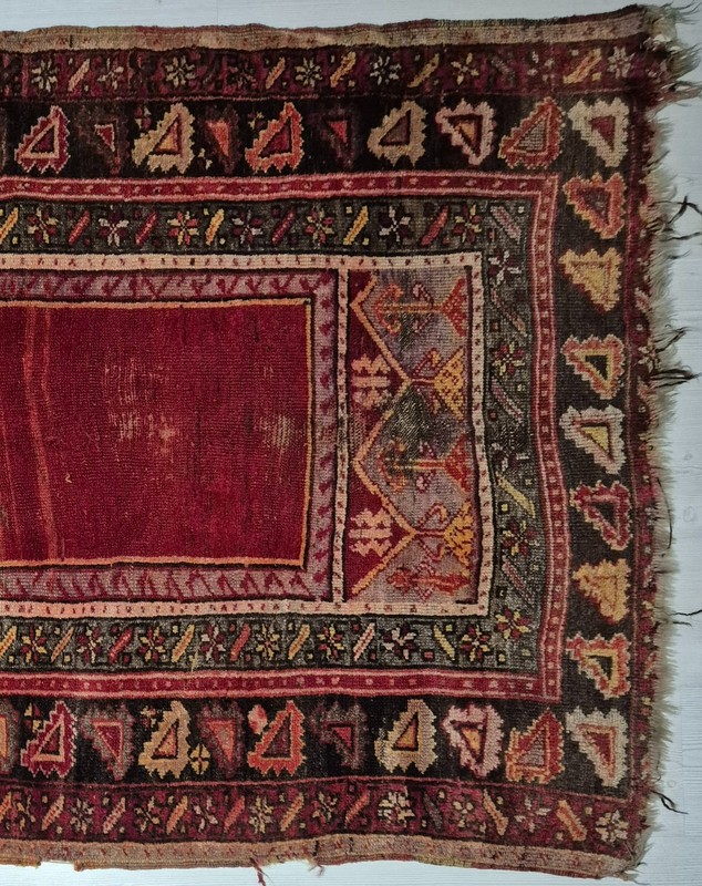 Antique Anatolian Wool Textile Fragment, Handwoven Tribal Collector Piece gallery