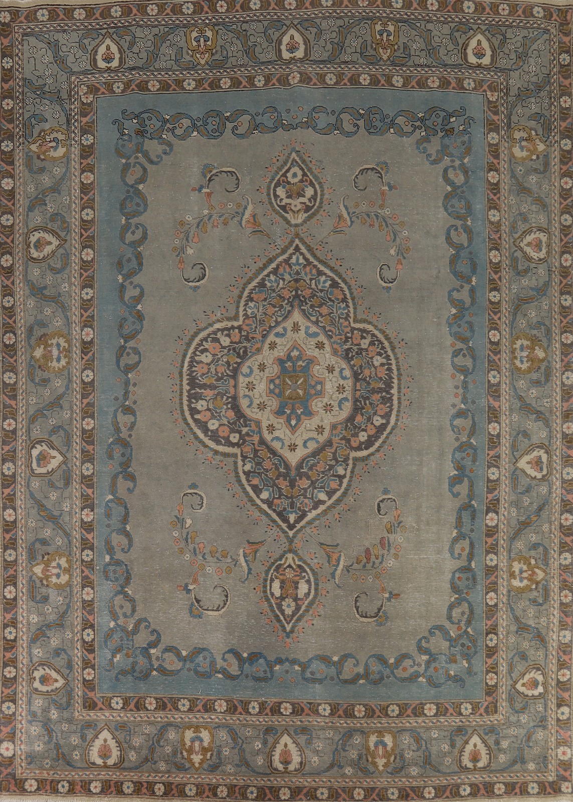 Handmade Wool Gray Area Rug 10x13 Medallion Traditional Vintage Room Size carpet gallery