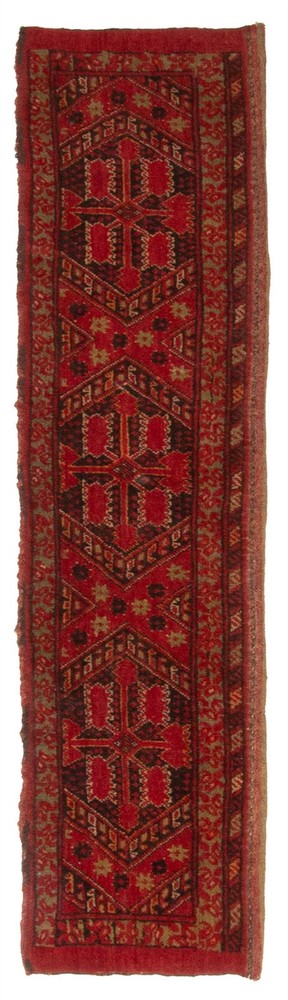 Vintage Hand-knotted Runner Rug 1'3" x 5'5" Traditional Oriental Wool Carpet
