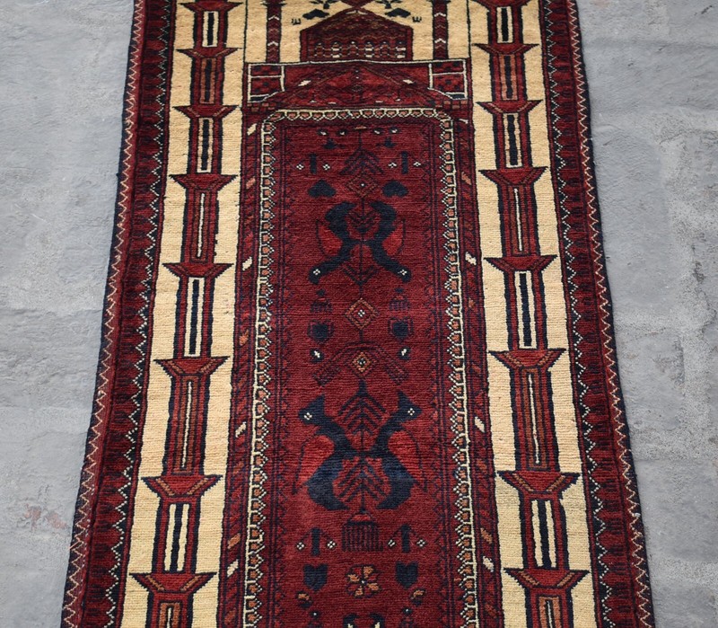 1'9 x 3'6 ft Hand knotted afghan tribal turkmen jai namaz rug, small persian rug gallery