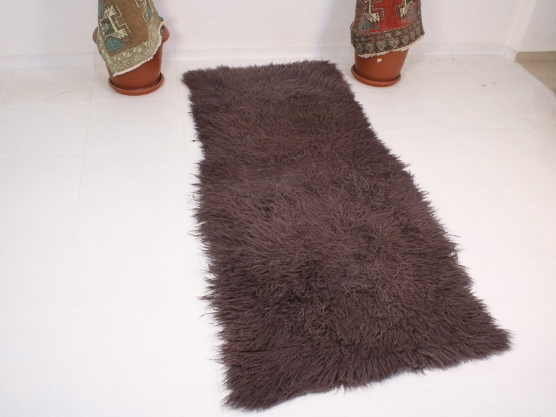 3x7 Genuine Sheepskin Area Rug Natural Wool Shag Throw Purple 2.6x6.6 ft gallery