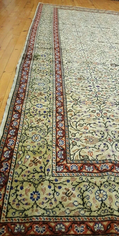 Rare Antique 1930-1939s Wool Pile Natral Dyes Legendary Hereke Rug 7x10ft gallery