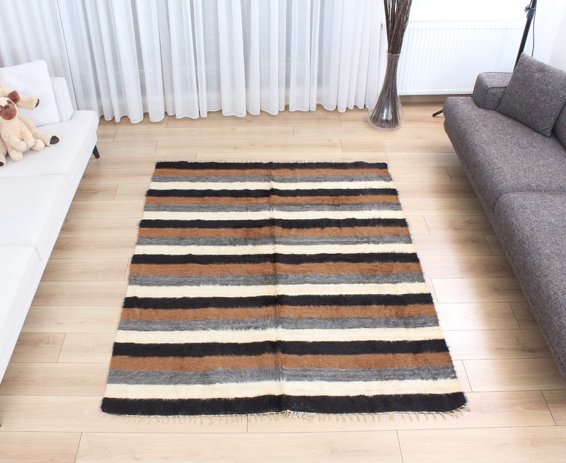Blanket Siirt Blanket Turkish 5.45' x 6.69' Vintage Fast Shipment 11790 gallery