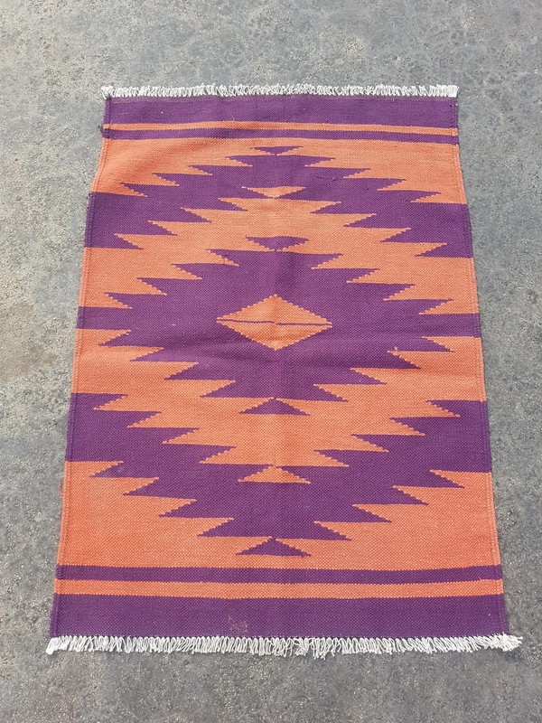 Vintage Traditional Handmade Southwestern Style Wool Multicolor Kilim 3.5x2.5 ft gallery